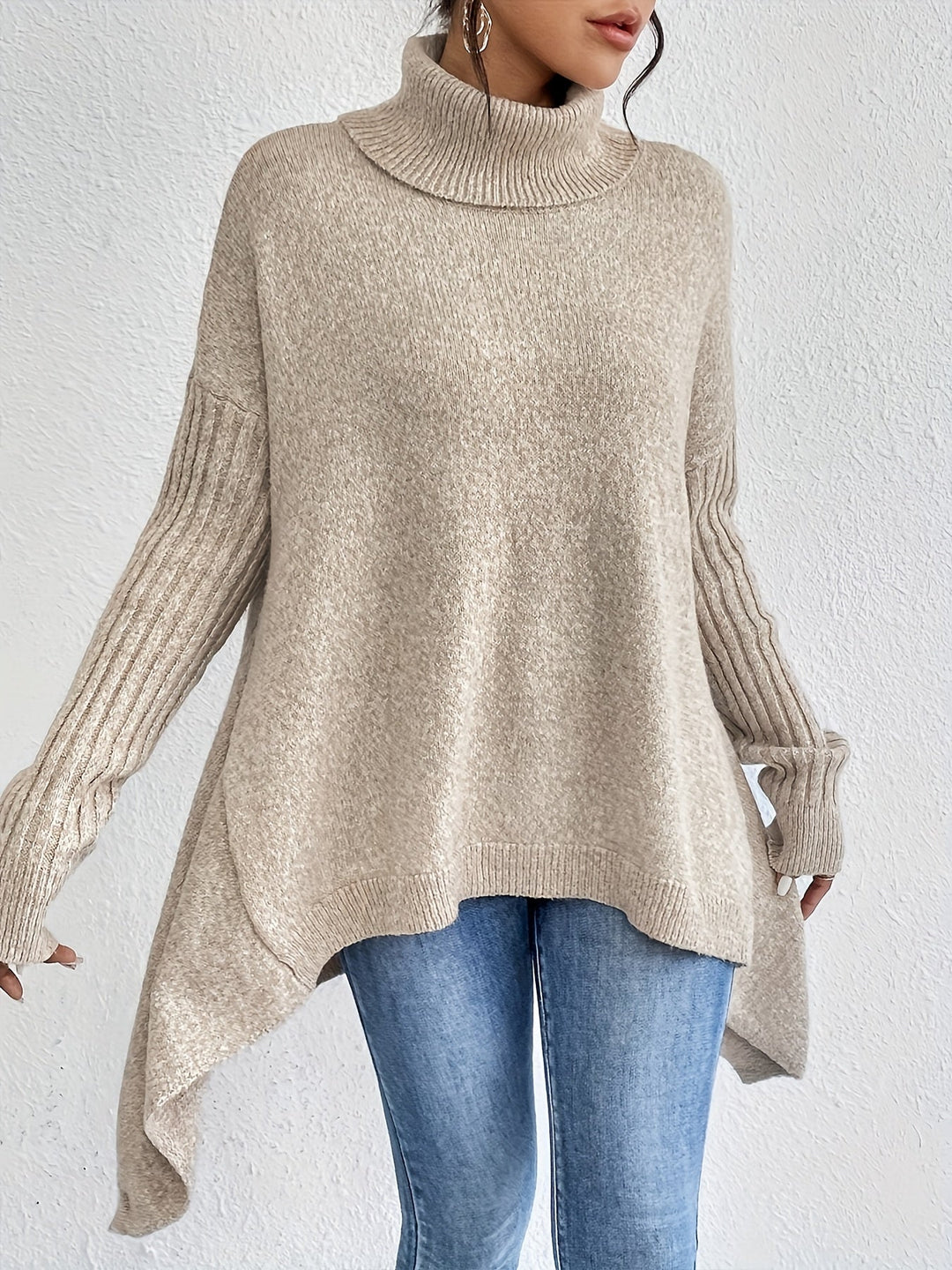 Women’s Roll Neck Jumper | Oversized Fit with Modern High Collar