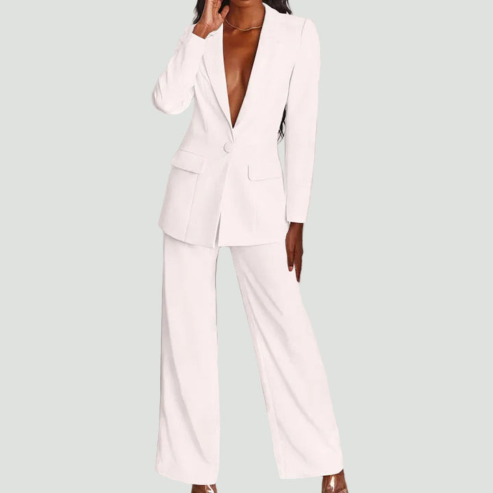 Women’s Blazer & Trouser Set – Slim Silhouette, Timeless Business Style