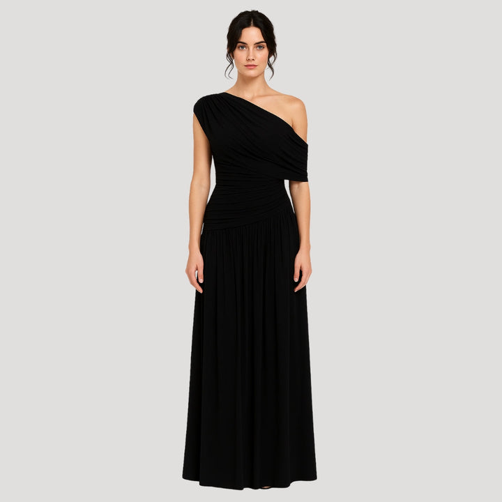 Women’s One-Shoulder Ruched Maxi Summer Dress | Elegant Summer Style