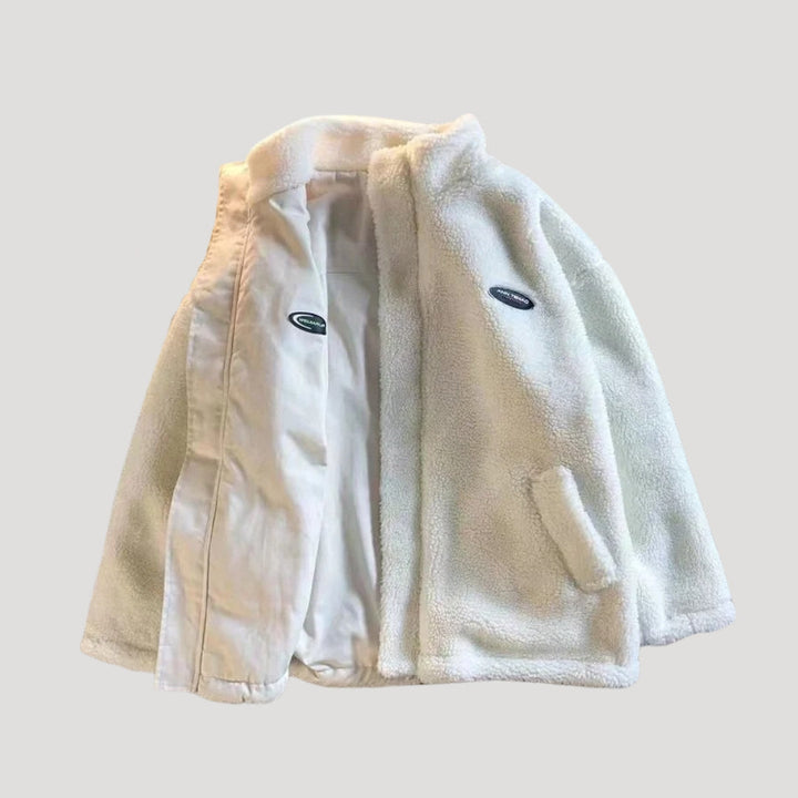 Women’s Reversible Fleece Jacket | Heart Print Design and Cosy Comfort