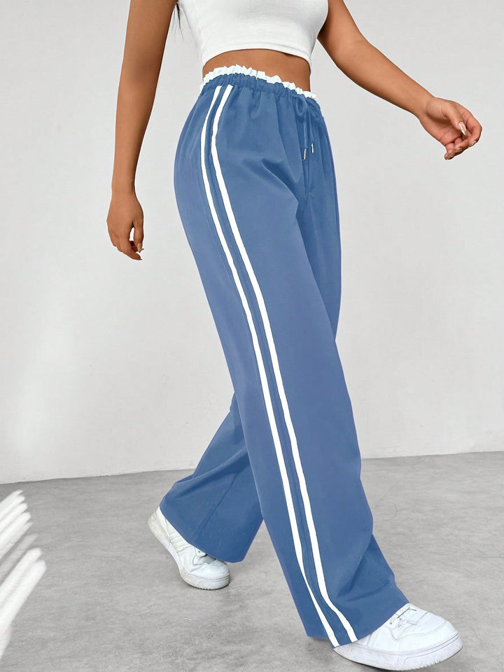 Women’s Wide-Leg Joggers – Relaxed Fit with Side Stripe Detail