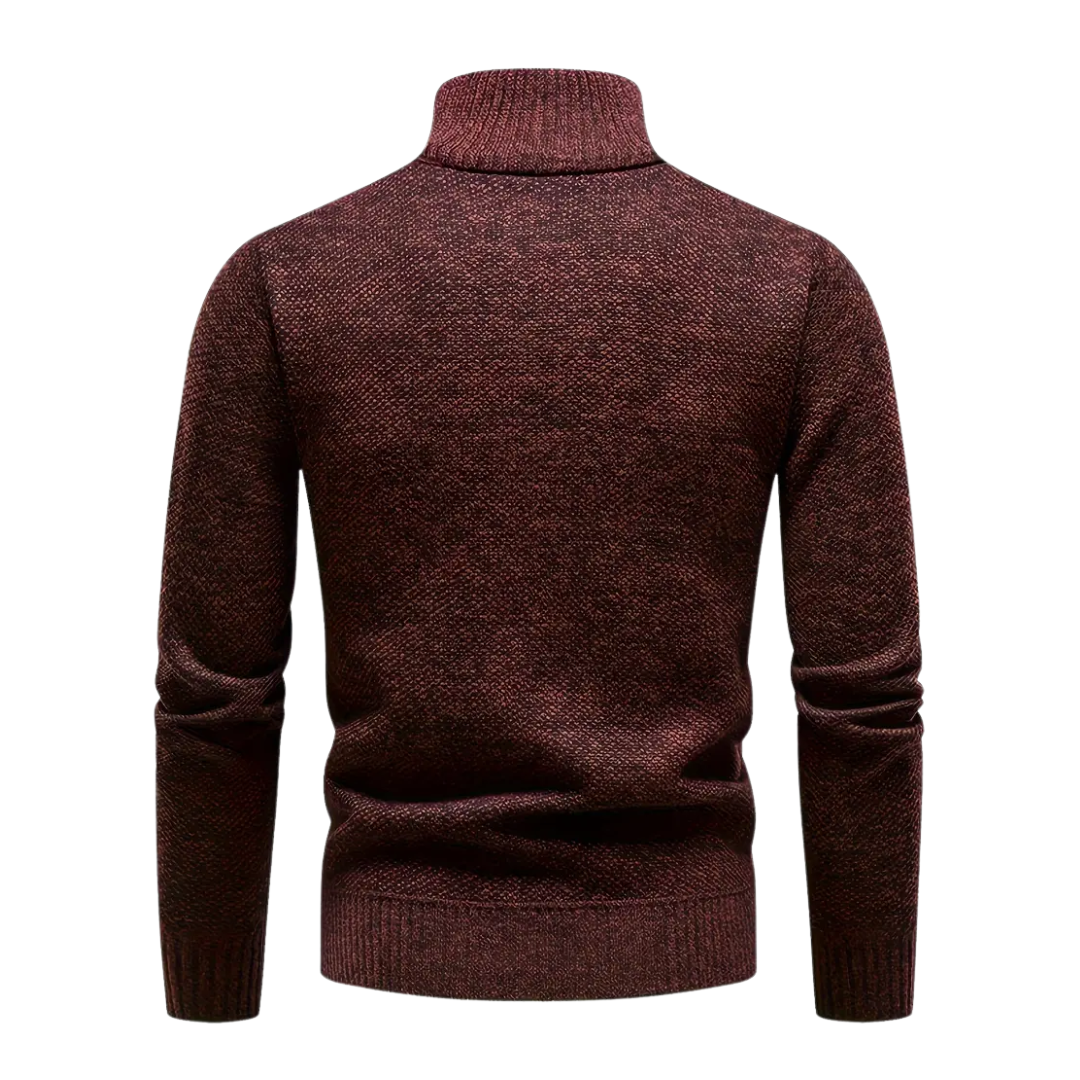 Men’s Knitted Thermal Quarter Zip Jumper – Fleece Lined Winter Layer