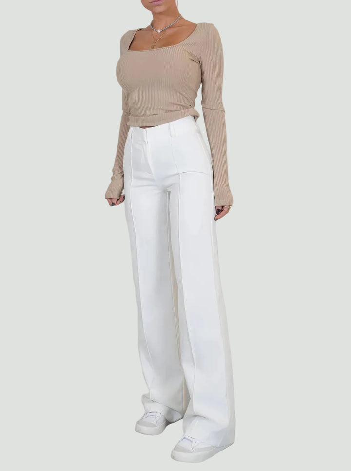 Wide-Leg Trousers – Crease-Resistant Finish, Timeless Fit