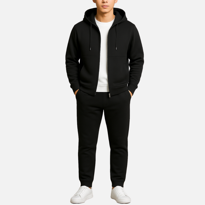 Men’s Zip-Up Tracksuit Set – Smart Casual Two-Piece