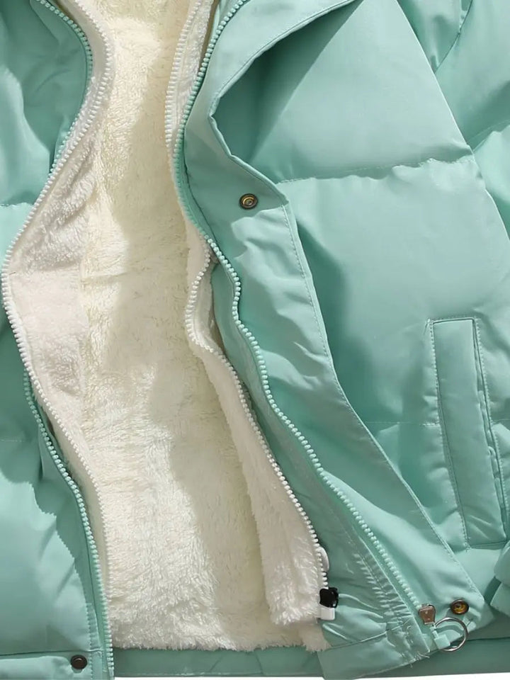 Women’s Warm Zip-Up Winter Jacket | Padded Design for Cold Days