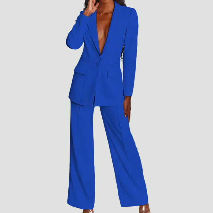 Women’s Blazer & Trouser Set – Slim Silhouette, Timeless Business Style