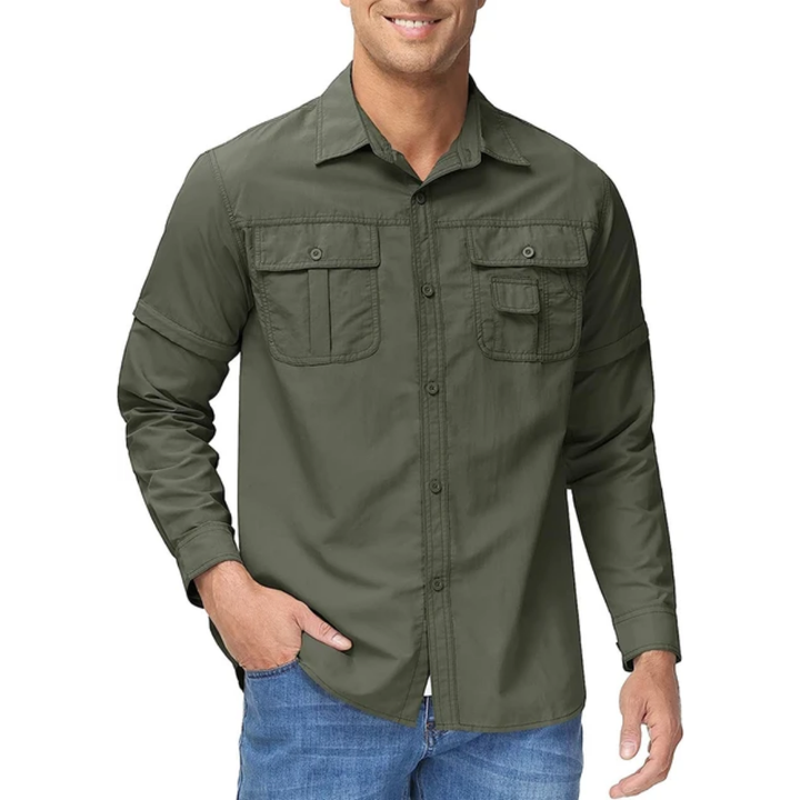 Men’s Outdoor Shirt – Convertible Sleeves & Quick-Dry Design