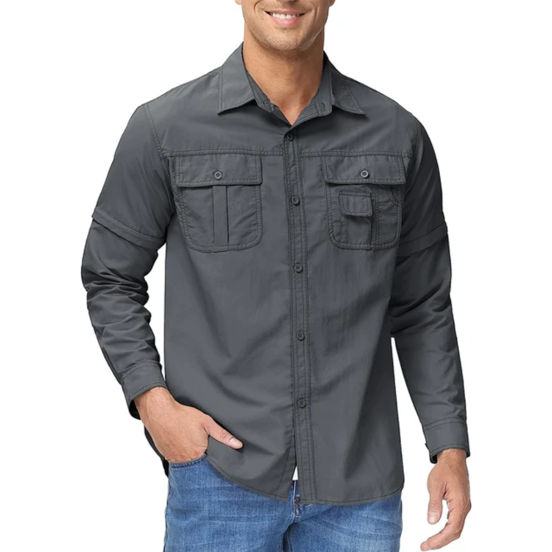 Men’s Outdoor Shirt – Convertible Sleeves & Quick-Dry Design