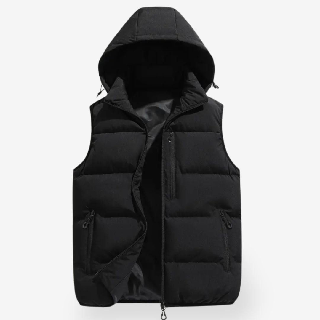 Men’s Hooded Bodywarmer – Lightweight Sleeveless Jacket