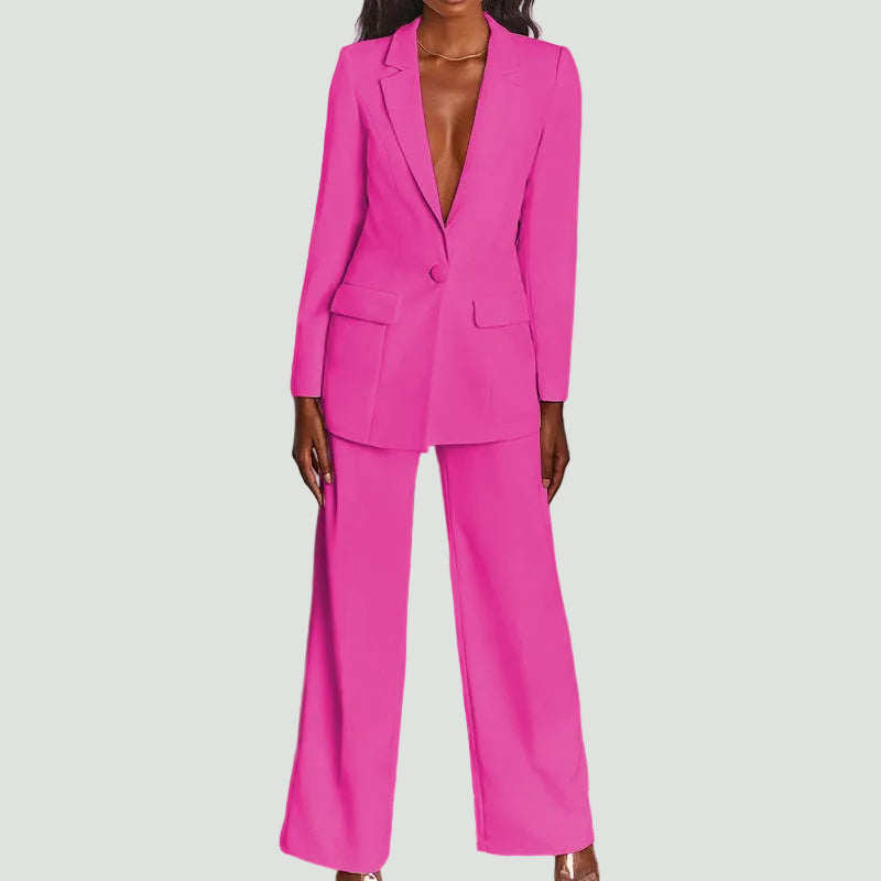 Women’s Blazer & Trouser Set – Slim Silhouette, Timeless Business Style