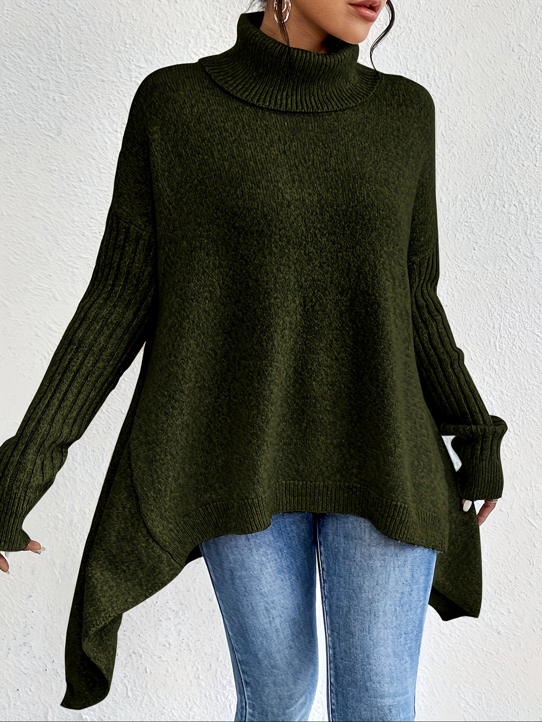 Women’s Roll Neck Jumper | Oversized Fit with Modern High Collar