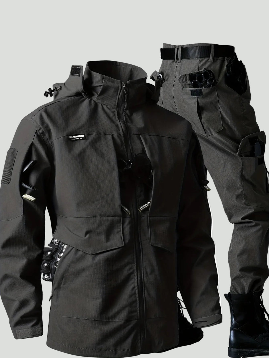 Men’s Outdoor Camouflage Jacket and Pants Set – Multi-Pocket Design for Active Use