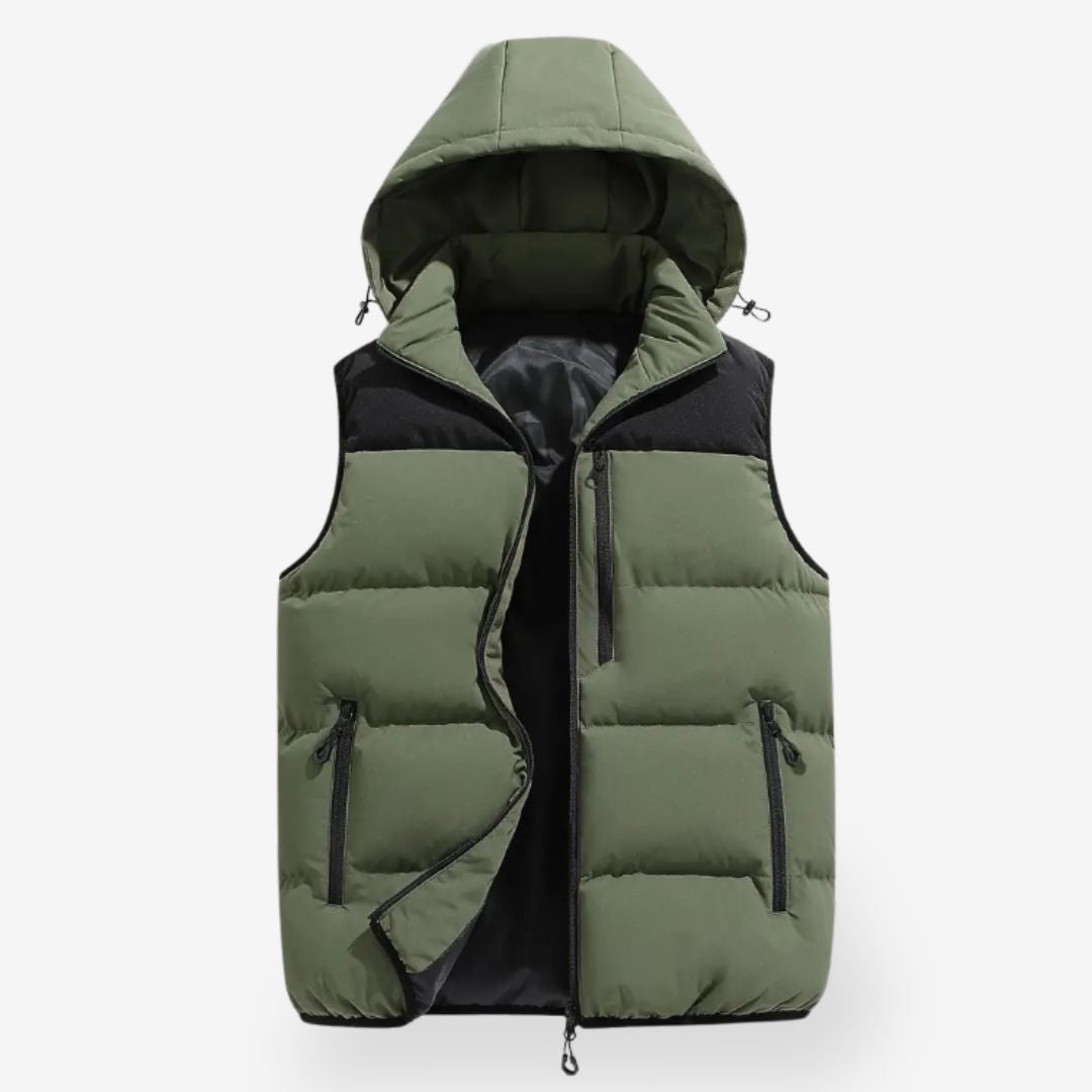 Men’s Hooded Bodywarmer – Lightweight Sleeveless Jacket