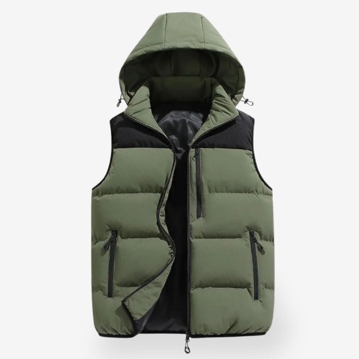 Men’s Hooded Bodywarmer – Lightweight Sleeveless Jacket
