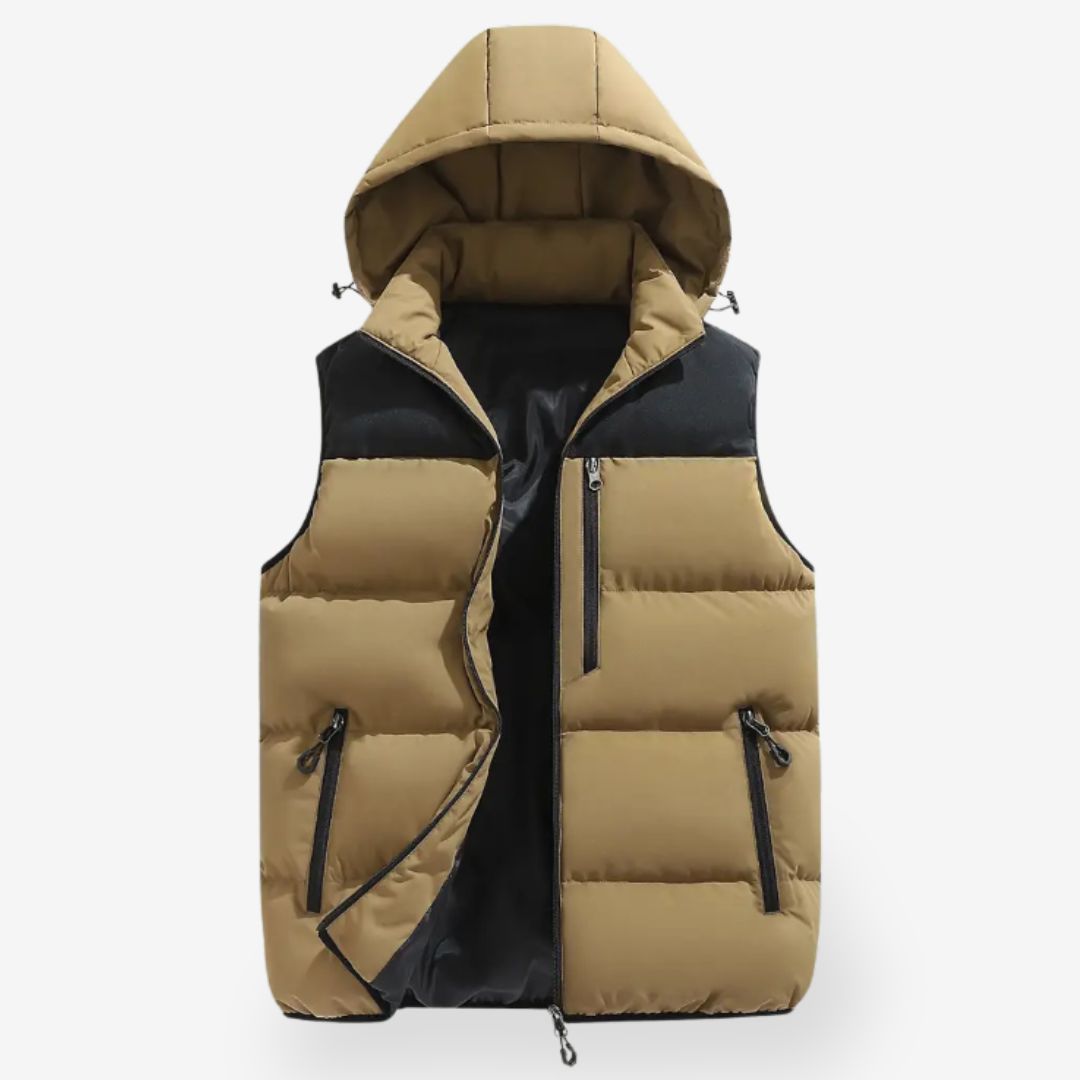 Men’s Hooded Bodywarmer – Lightweight Sleeveless Jacket