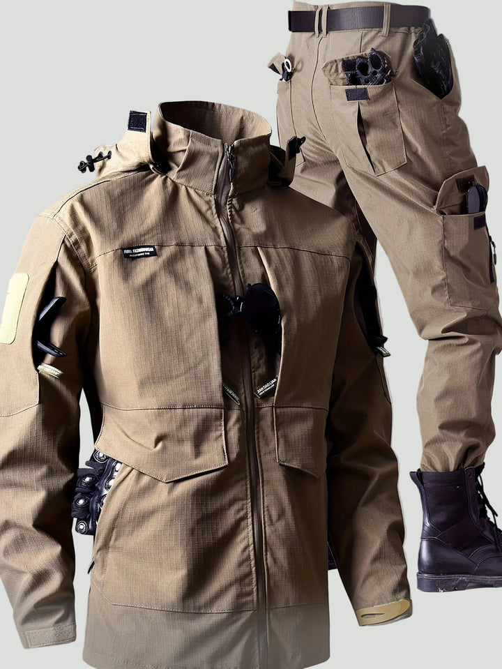 Men’s Outdoor Camouflage Jacket and Pants Set – Multi-Pocket Design for Active Use