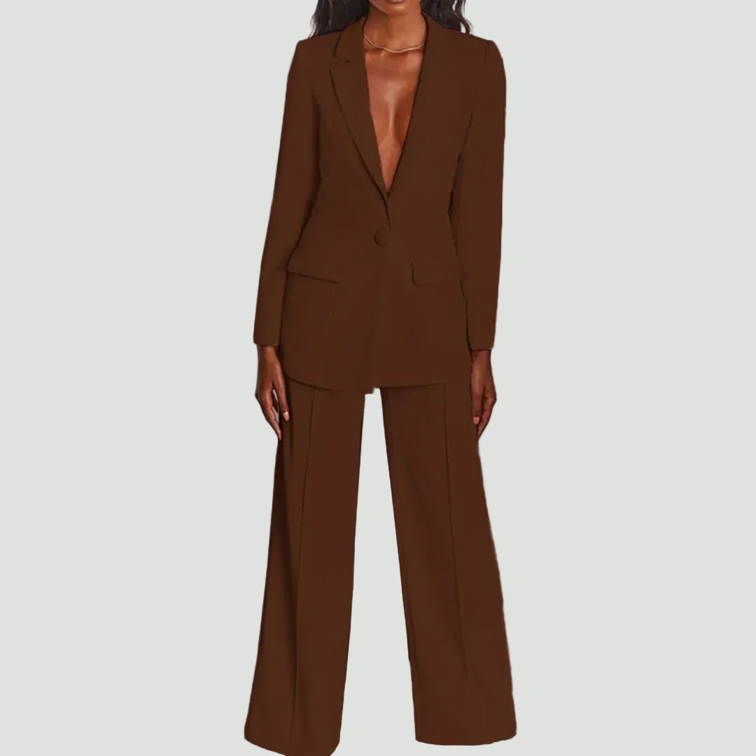 Women’s Blazer & Trouser Set – Slim Silhouette, Timeless Business Style