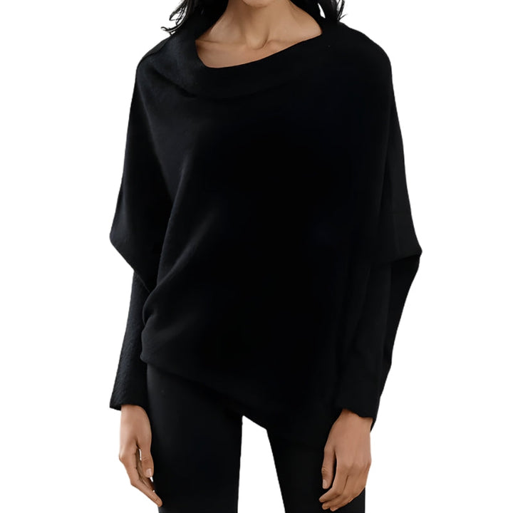 Women's Asymmetrical Long-Sleeve Jumper with Wide Neckline
