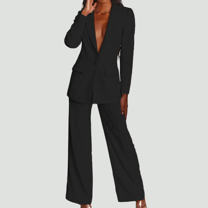 Women’s Blazer & Trouser Set – Slim Silhouette, Timeless Business Style