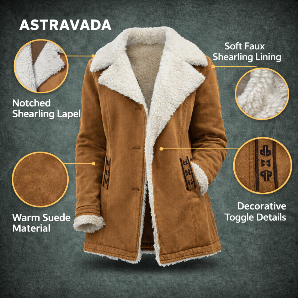 Insulated Winter Coat – Shearling-Style Lined for Cold Weather