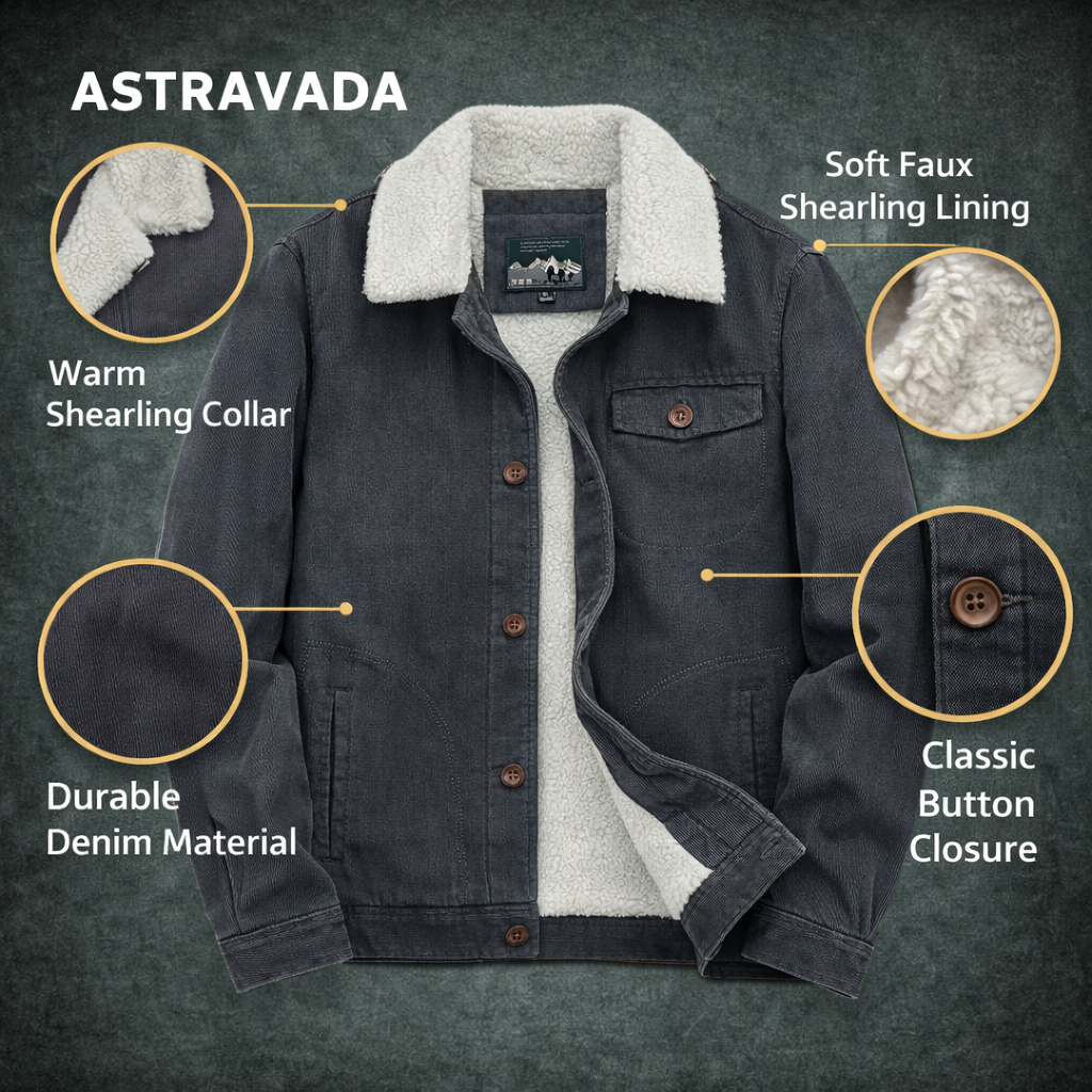 Men’s Cotton Jacket with Fleece Lining – Practical Outdoor Layer