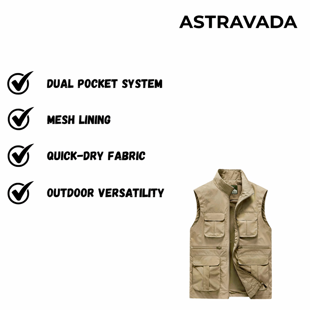 Lightweight Travel Vest – Multi-Pocket & Quick-Dry Design