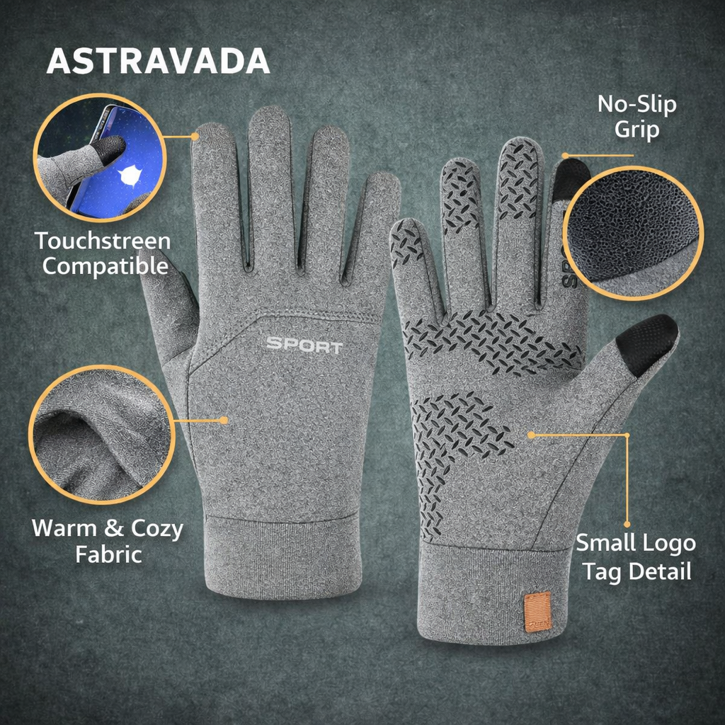 Water-Resistant Thermal Cycling Gloves with Touchscreen – Full Finger Design