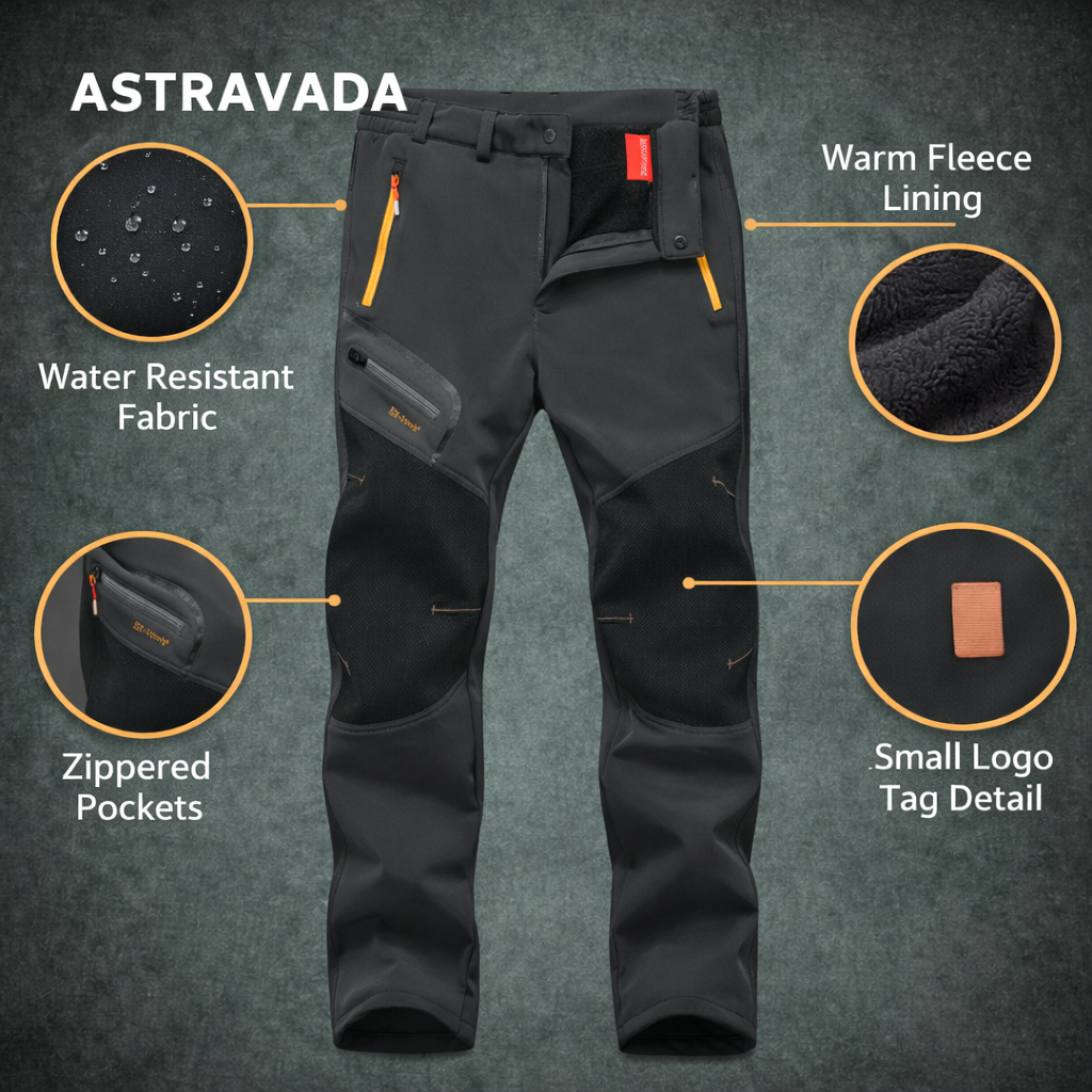 Water-Resistant Insulated Winter Trousers – Warm & Practical for Outdoor Use