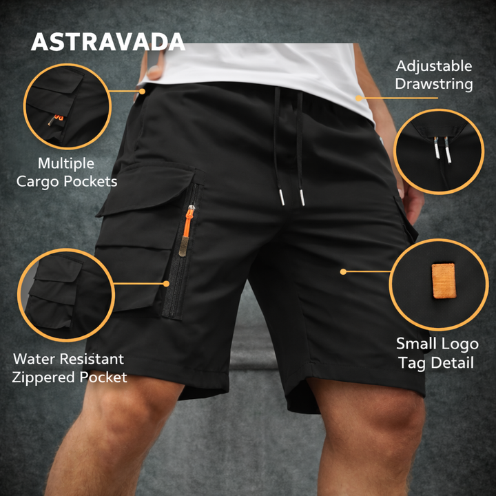 Lightweight Cargo Shorts with Zip Pockets – Breathable Summer Fit for Men