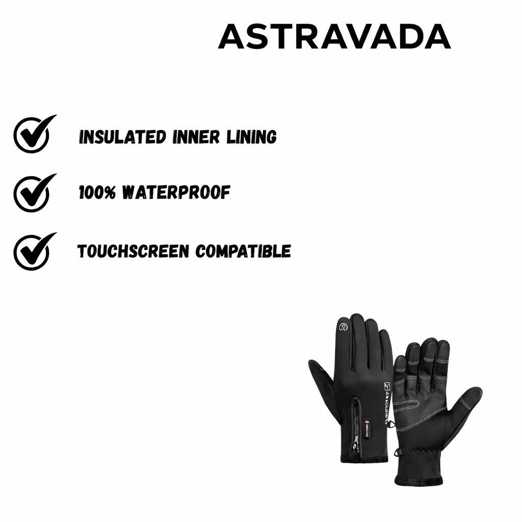 Water-Resistant Winter Gloves with Touchscreen Function – Breathable & Insulated