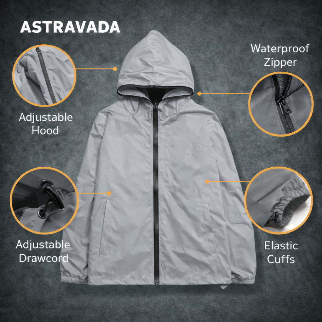 Water-Resistant Reflective Outdoor Jacket – Lightweight for Visibility & Movement