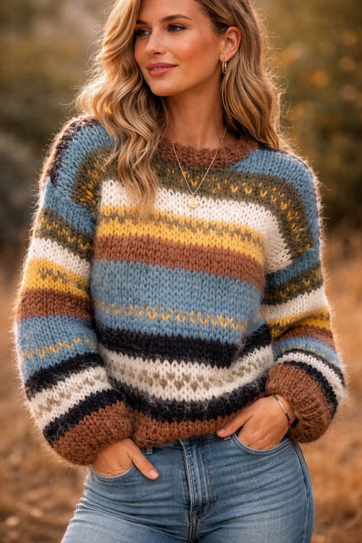 Women’s Oversized Knitted Jumper – Winter Colourway