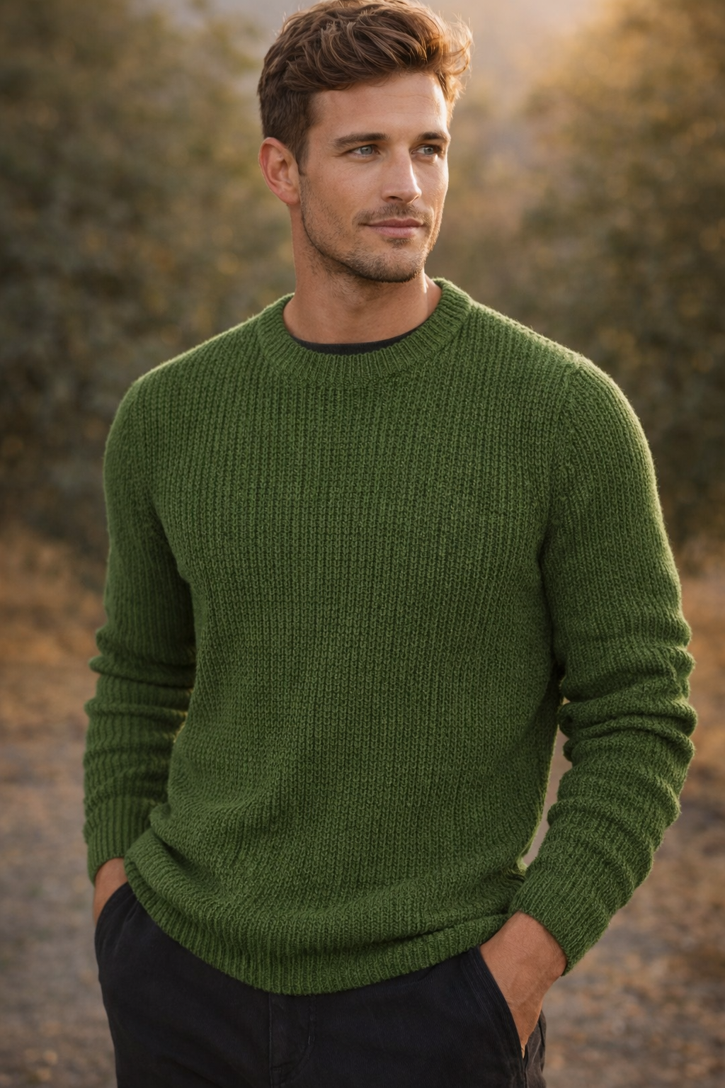 Men’s Classic Knit Crew Neck Jumper for Winter