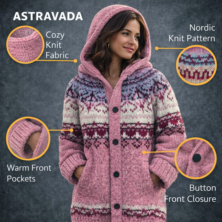 Women’s Fair Isle Chunky Knit Cardigan | Cosy Hooded Layer