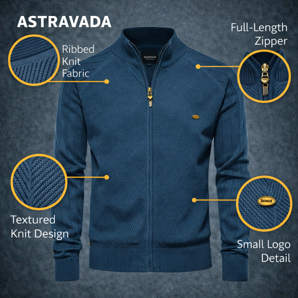 Fine Knit Zip Cardigan | Stylish Knitwear with Stand Collar