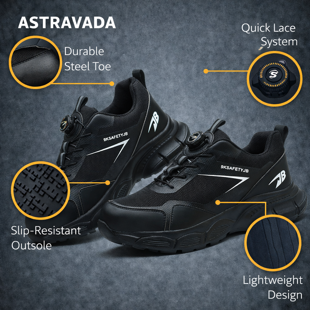 Ultra-Lightweight Safety Shoes with Steel Toe | Protective & Comfortable Workwear