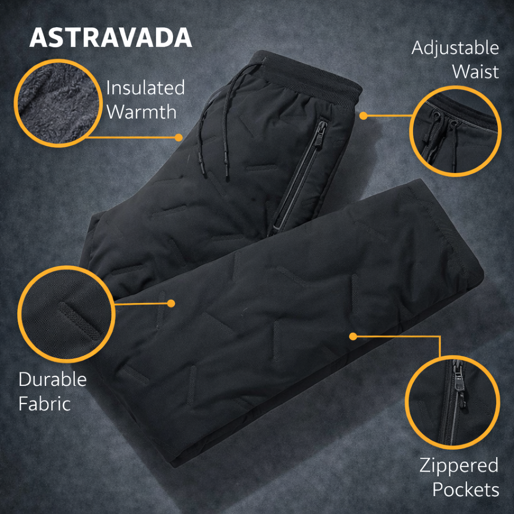 Men’s Thermal Joggers – Fleece-Lined, Water-Resistant Winter Trousers