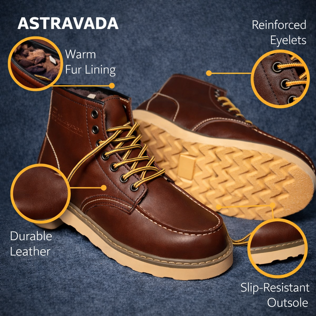 Men’s Lace-Up Winter Ankle Boots – Thick Sole, Everyday Wear