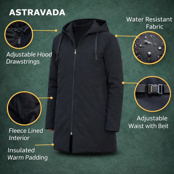 Men’s Insulated Quilted Winter Coat – Hooded Layer for Cold Weather
