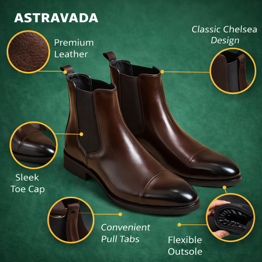 Men’s Faux Leather Chelsea Boots – Classic Slip-On Style