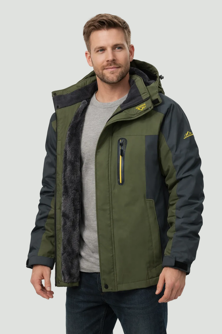 Men’s Softshell Winter Jacket – Water-Repellent with Hood