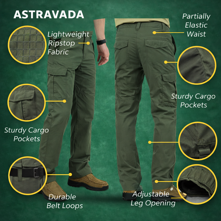 Men’s Water-Repellent Cargo Trousers – Breathable, Tactical Pocket Design
