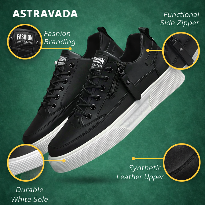 Men’s Low Top Sneakers with Lace and Zip – Everyday Comfort