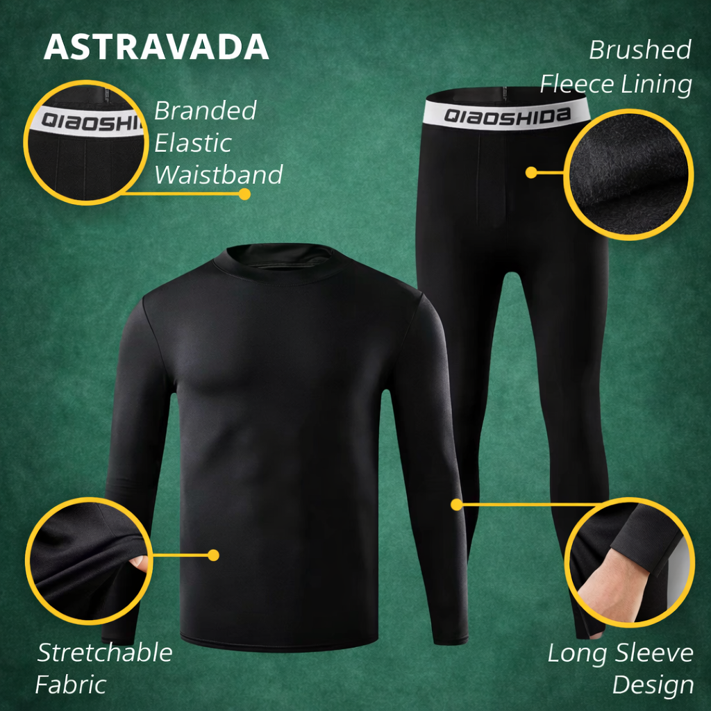 Men’s Thermal Underwear Set – Warm, Stretch Fit for Autumn & Winter