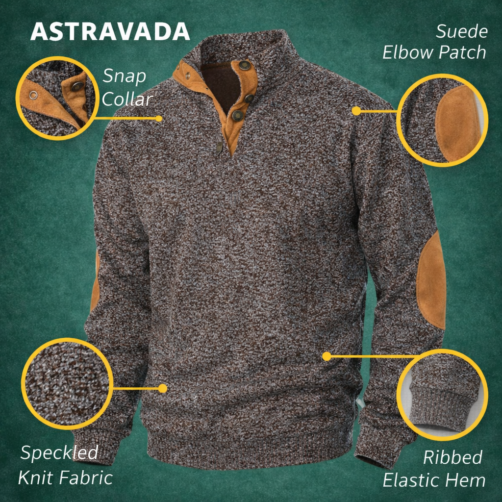 Men’s Stand Collar Knitted Sweater | Refined Warmth for Autumn & Winter