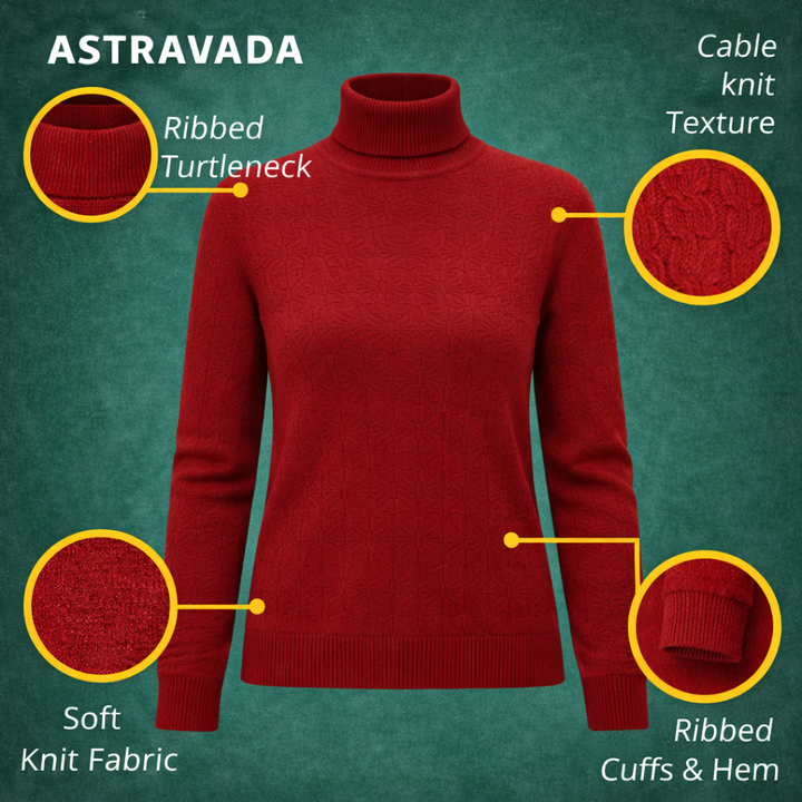 Women’s Textured Knit Jumper with Mock Neck and Slim Fit