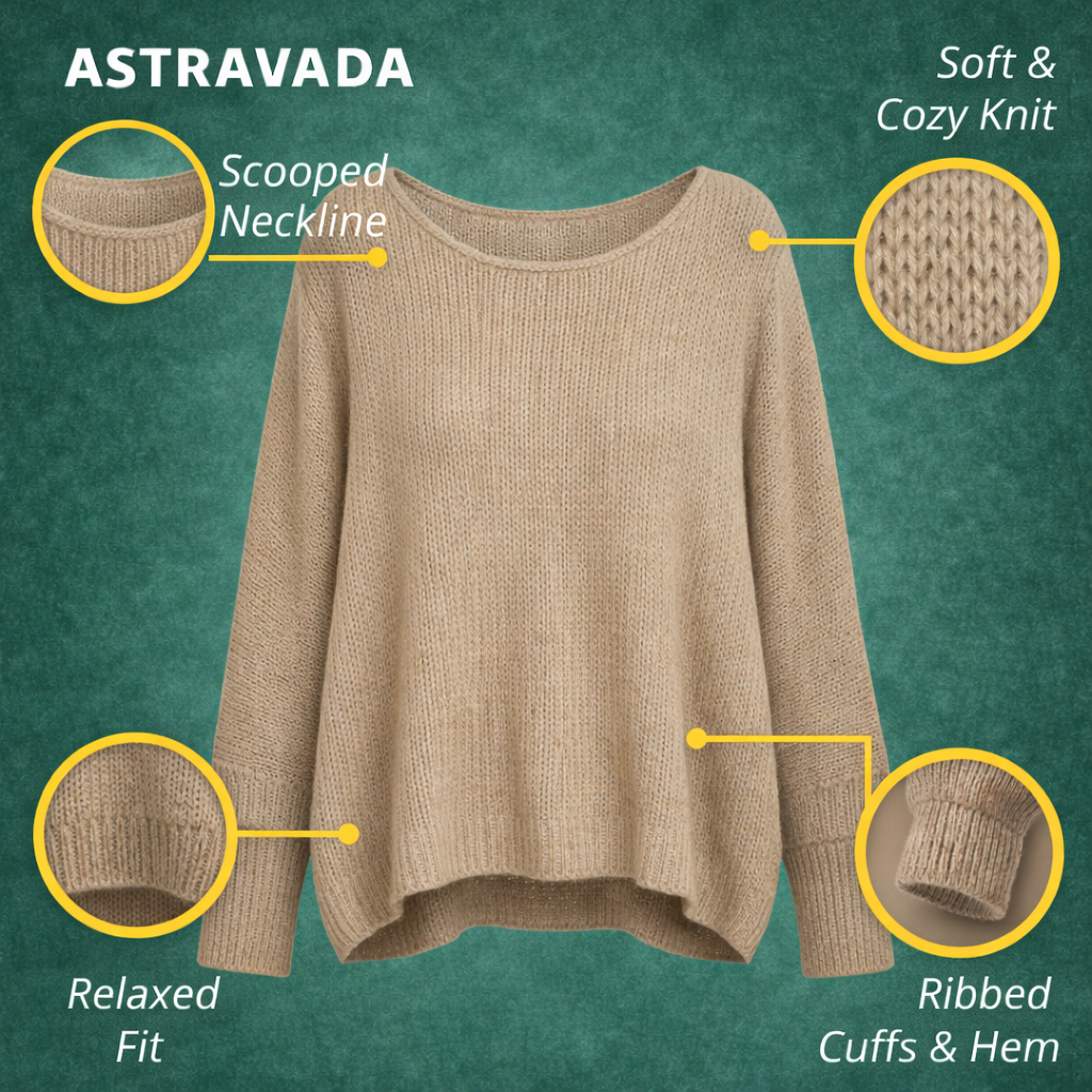 Women’s Oversized Knit Sweater with Off-Shoulder Design