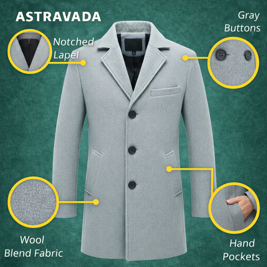 Men’s Classic Winter Trench Coat | Refined Style and Everyday Warmth