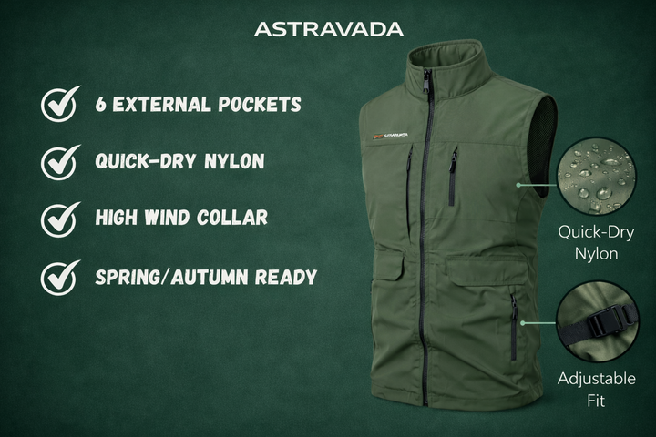 Lightweight Multi-Pocket Outdoor Gilet – Quick-Dry Layer for Active Use