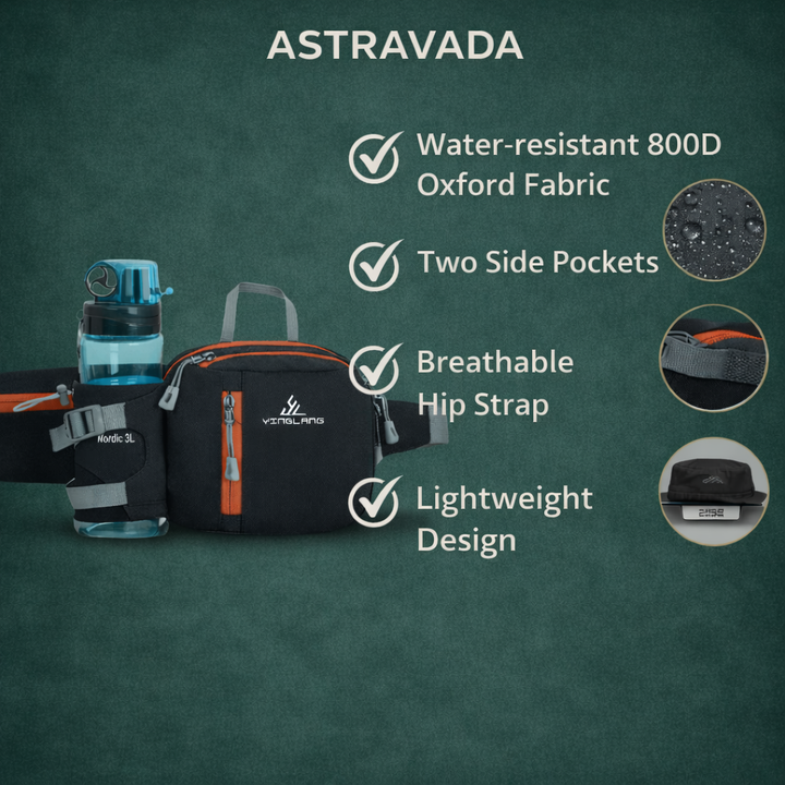 Lightweight Water-Resistant Outdoor Waist Pack – Bottle Holder Design